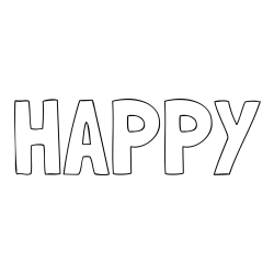 Online izdelana pobarvanka - Pobarvanka imena HAPPY