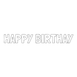 Online izdelana pobarvanka - Pobarvanka imena HAPPY BIRTHAY