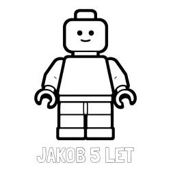 Online izdelana pobarvanka - Pobarvanka imena JAKOB 5 LET in pobarvanka LEGO figurice fanta