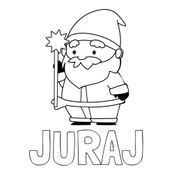 Pobarvanka imena JURAJ in dedek Mraz