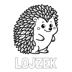 Online izdelana pobarvanka - Pobarvanka imena LOJZEK in pobarvanka prisrčnega ježka