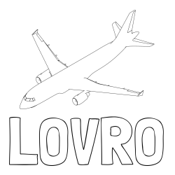 Pobarvanka imena LOVRO in pobarvanka velikega aviona