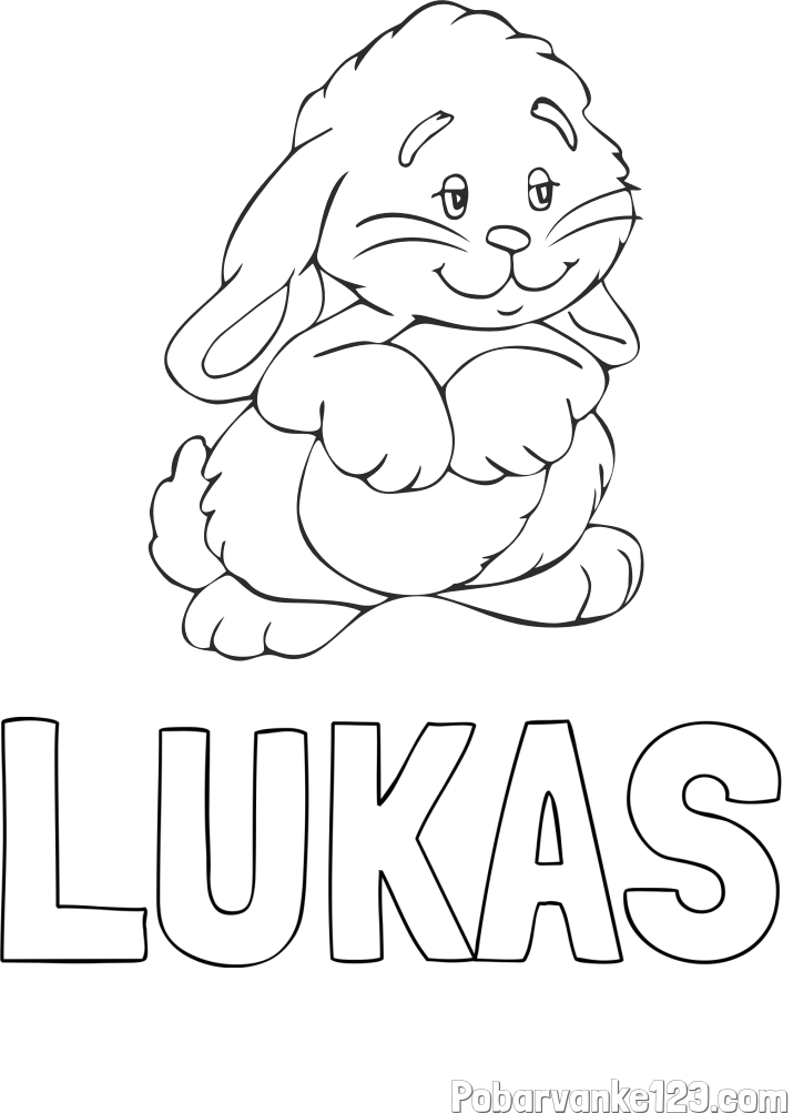 Pobarvanka imena LUKAS in pobarvanka zajčka