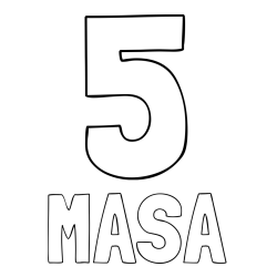 Pobarvanka imena MAŠA in pobarvanka številke pet (5)