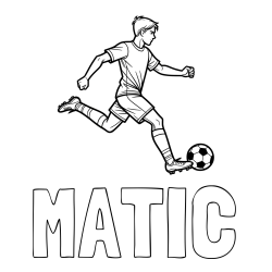 Online izdelana pobarvanka - Pobarvanka imena MATIC in pobarvanka nogometaša v napadu