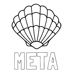 Online izdelana pobarvanka - Pobarvanka imena META in pobarvanka školjke