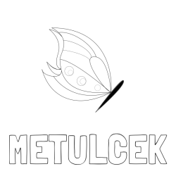 Online izdelana pobarvanka - Pobarvanka imena METULČEK in pobarvanka metulj