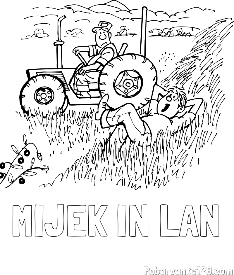 Pobarvanka imena MIJEK IN LAN in pobarvanka traktor
