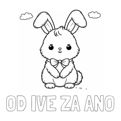 Online izdelana pobarvanka - Pobarvanka imena OD IVE ZA ANO in pobarvanka prikupnega zajčka