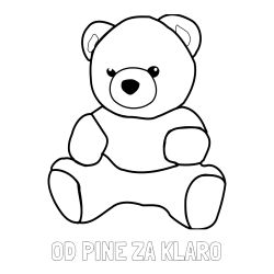 Online izdelana pobarvanka - Pobarvanka imena OD PINE ZA KLARO in pobarvanka medvedka