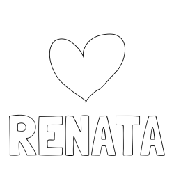 Online izdelana pobarvanka - Pobarvanka imena RENATA in srček