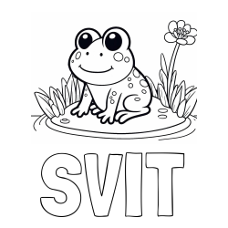 Online izdelana pobarvanka - Pobarvanka imena SVIT in pobarvanka žabe