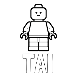 Online izdelana pobarvanka - Pobarvanka imena TAI in pobarvanka LEGO figurice fanta