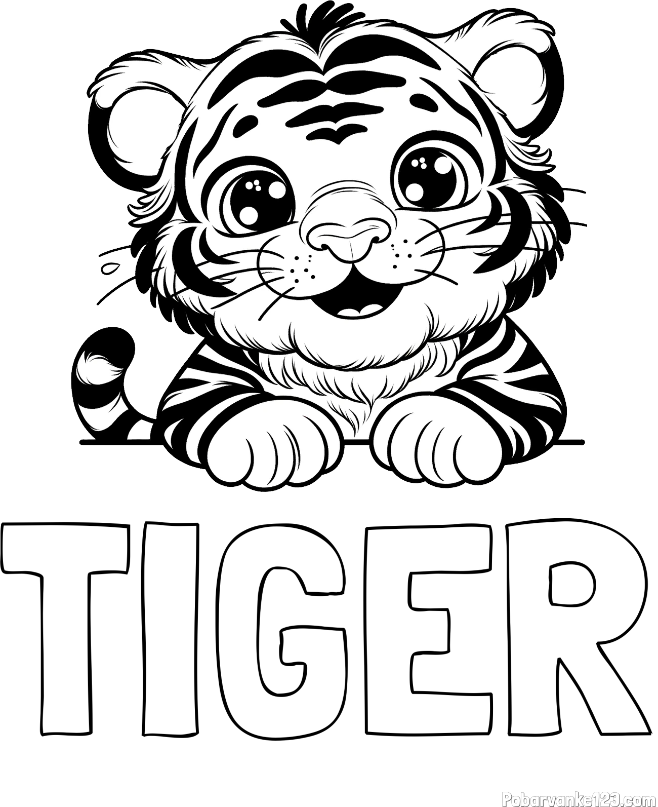 Pobarvanka imena TIGER in pobarvanka tigrček