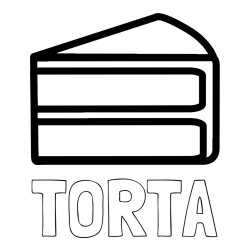 Online izdelana pobarvanka - Pobarvanka imena TORTA in pobarvanka kosa torte
