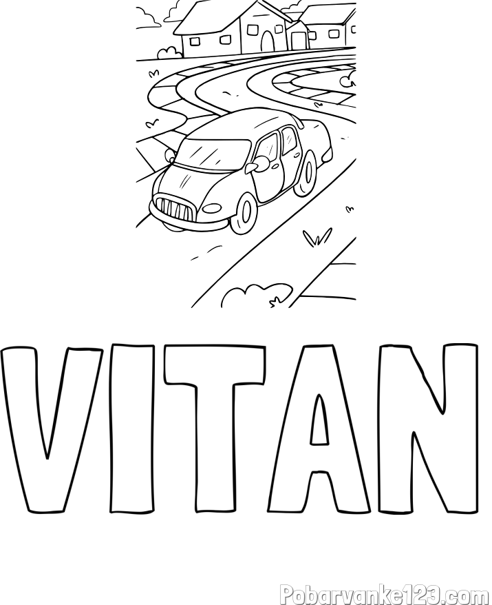 Pobarvanka imena VITAN in na poti