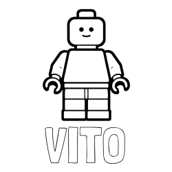 Online izdelana pobarvanka - Pobarvanka imena VITO in pobarvanka LEGO figurice fanta