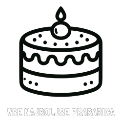 Online izdelana pobarvanka - Pobarvanka imena VSE NAJBOLJŠE PRABABICA in otroška pobarvanka majhne torte