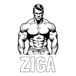 Pobarvanka imena ŽIGA in pobarvanka bodybuilder-ja