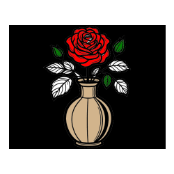 Pobarvana pobarvanka - Pobarvanka čudovite vrtnice v vazi