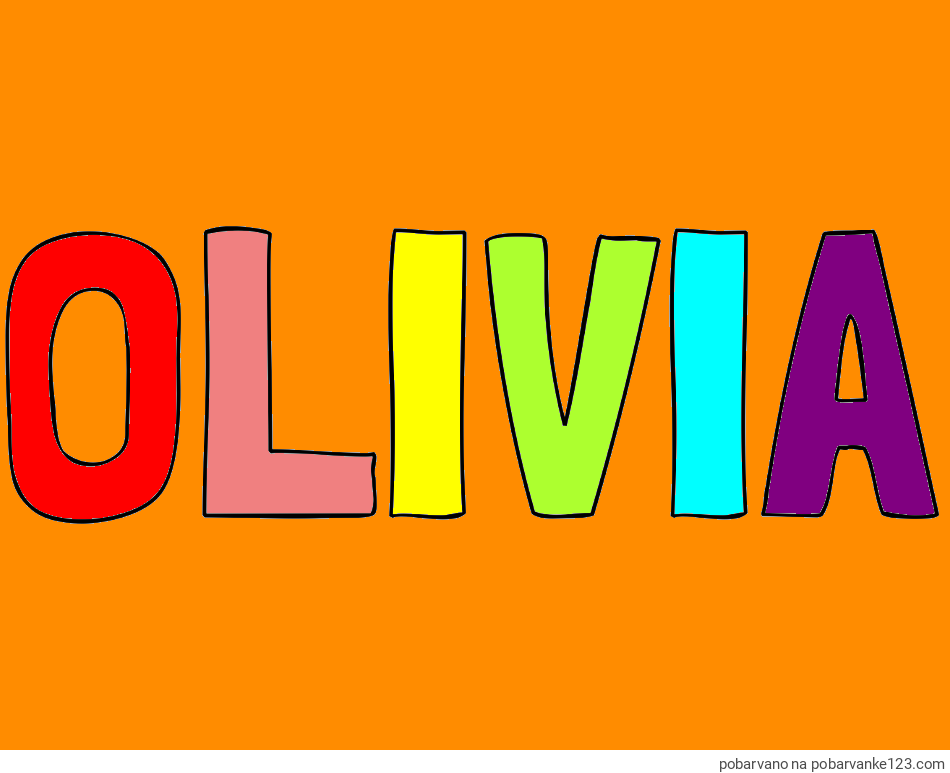 POBARVANA POBARVANKA - Pobarvanka imena OLIVIA
