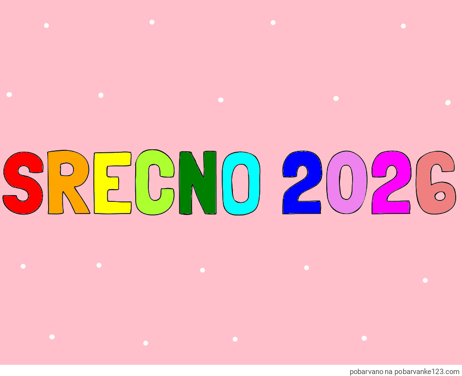 POBARVANA POBARVANKA - Pobarvanka imena SREČNO 2026