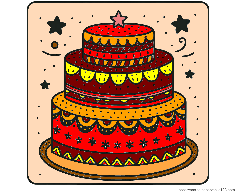 POBARVANA POBARVANKA - Pobarvanka slastne torte