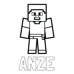 Online izdelana pobarvanka - Pobarvanka imena ANŽE in pobarvanka Minecraft figurice