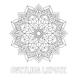 Online izdelana pobarvanka - Pobarvanka imena CVETLICA LEPOTE in Čudovita pobarvanka mendale