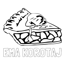 Online izdelana pobarvanka - Pobarvanka imena EMA KOROTAJ in pobarvanka jabolčne pite s kepico sladoleda