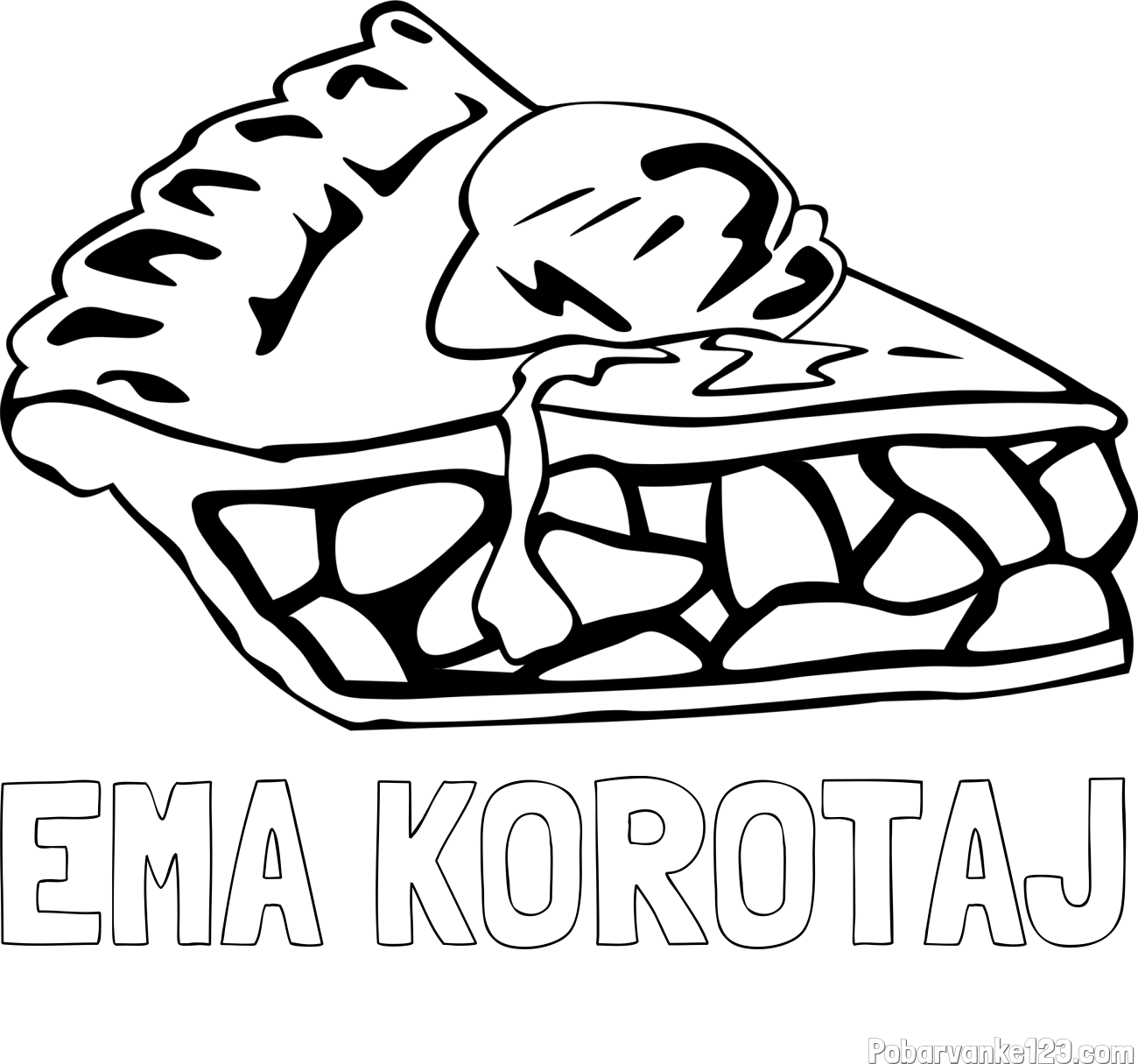 Pobarvanka imena EMA KOROTAJ in pobarvanka jabolčne pite s kepico sladoleda