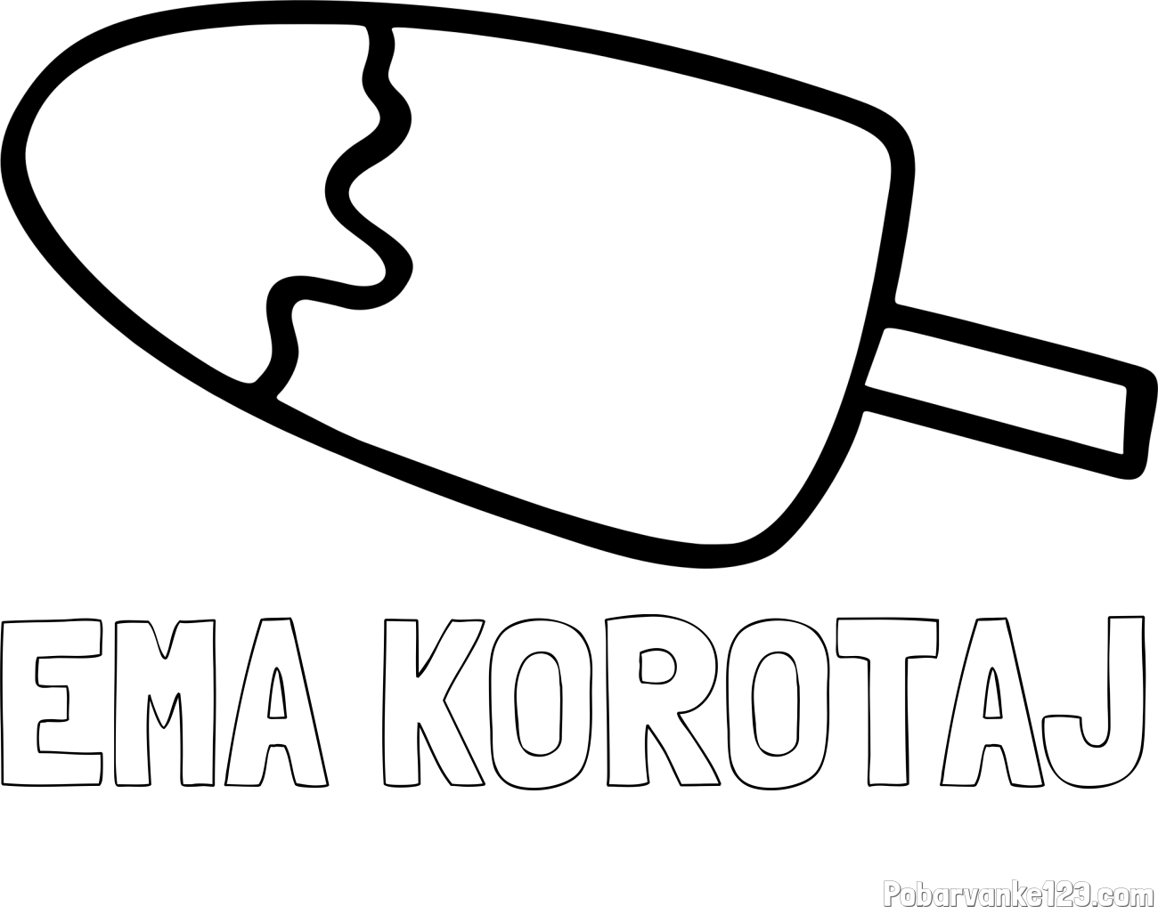 Pobarvanka imena EMA KOROTAJ in pobarvanka lučke (sladoled na palčki)