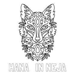 Online izdelana pobarvanka - Pobarvanka imena HANA   IN NEJA in pobarvanka volka - mandale