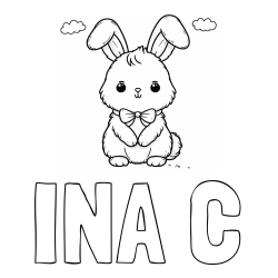 Online izdelana pobarvanka - Pobarvanka imena INA C in pobarvanka prikupnega zajčka