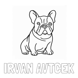 Online izdelana pobarvanka - Pobarvanka imena IRVAN AVTČEK in pobarvanka francoskega buldoga