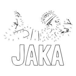 Online izdelana pobarvanka - Pobarvanka imena JAKA in pobarvanka deklice - poveži številke od pike do pike