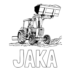 Online izdelana pobarvanka - Pobarvanka imena JAKA in pobarvanka traktorja