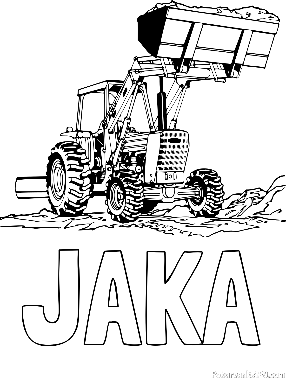 Pobarvanka imena JAKA in pobarvanka traktorja