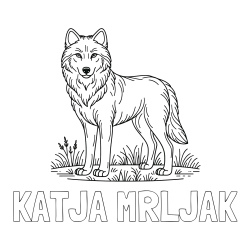 Online izdelana pobarvanka - Pobarvanka imena KATJA MRLJAK in pobarvanka volka