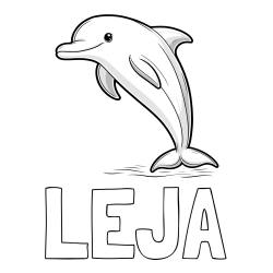 Online izdelana pobarvanka - Pobarvanka imena LEJA in pobarvanka delfina