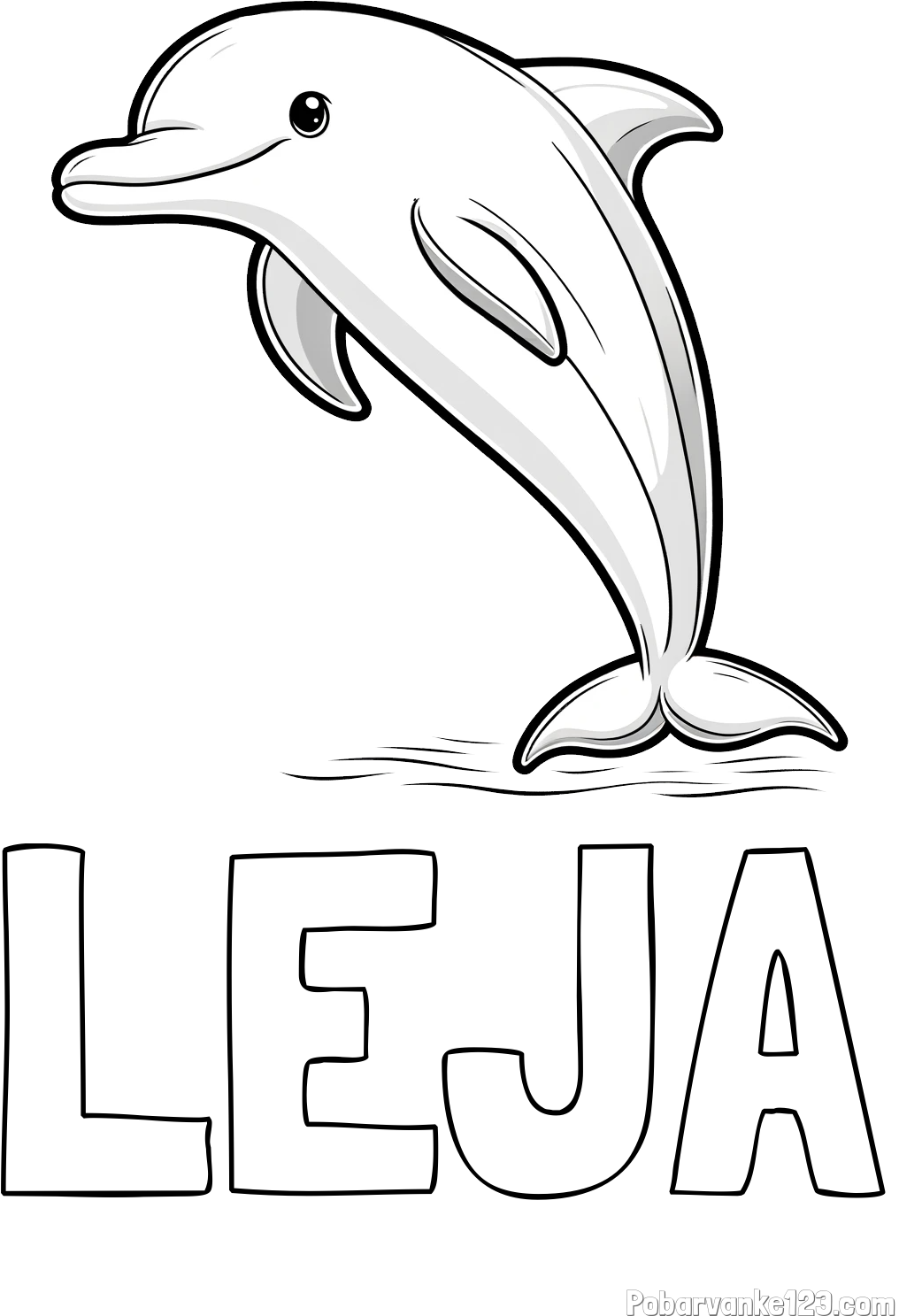 Pobarvanka imena LEJA in pobarvanka delfina