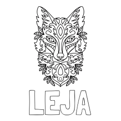 Online izdelana pobarvanka - Pobarvanka imena LEJA in pobarvanka volka - mandale