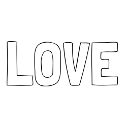 Online izdelana pobarvanka - Pobarvanka imena LOVE