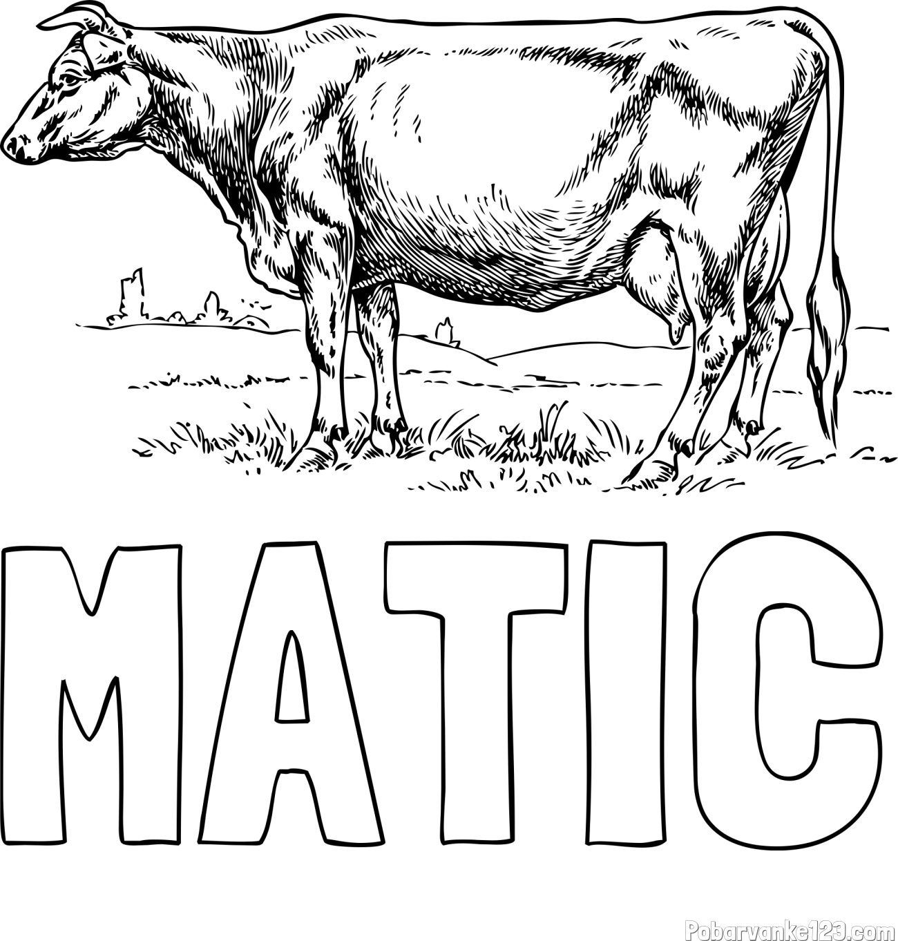 Pobarvanka imena MATIC in pobarvanka krave na paši