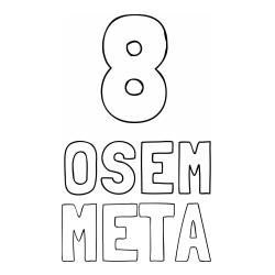 Online izdelana pobarvanka - Pobarvanka imena META in pobarvanka števila osem z zapisom imena