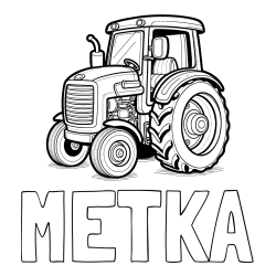 Online izdelana pobarvanka - Pobarvanka imena METKA in pobarvanka starega, a lepega traktorja