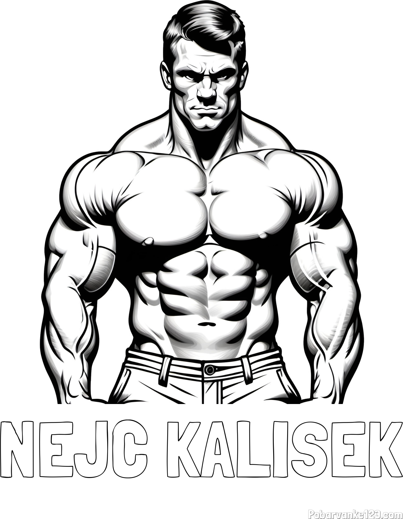 Pobarvanka imena NEJC KALIŠEK in pobarvanka bodybuilder-ja