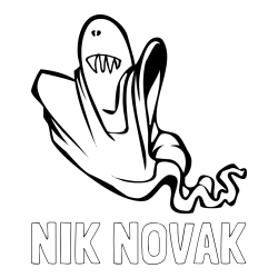 Online izdelana pobarvanka - Pobarvanka imena NIK NOVAK in pobarvanka strašnega duhca