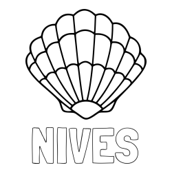 Online izdelana pobarvanka - Pobarvanka imena NIVES in pobarvanka školjke