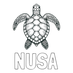 Online izdelana pobarvanka - Pobarvanka imena NUŠA in enostavna pobarvanka želve